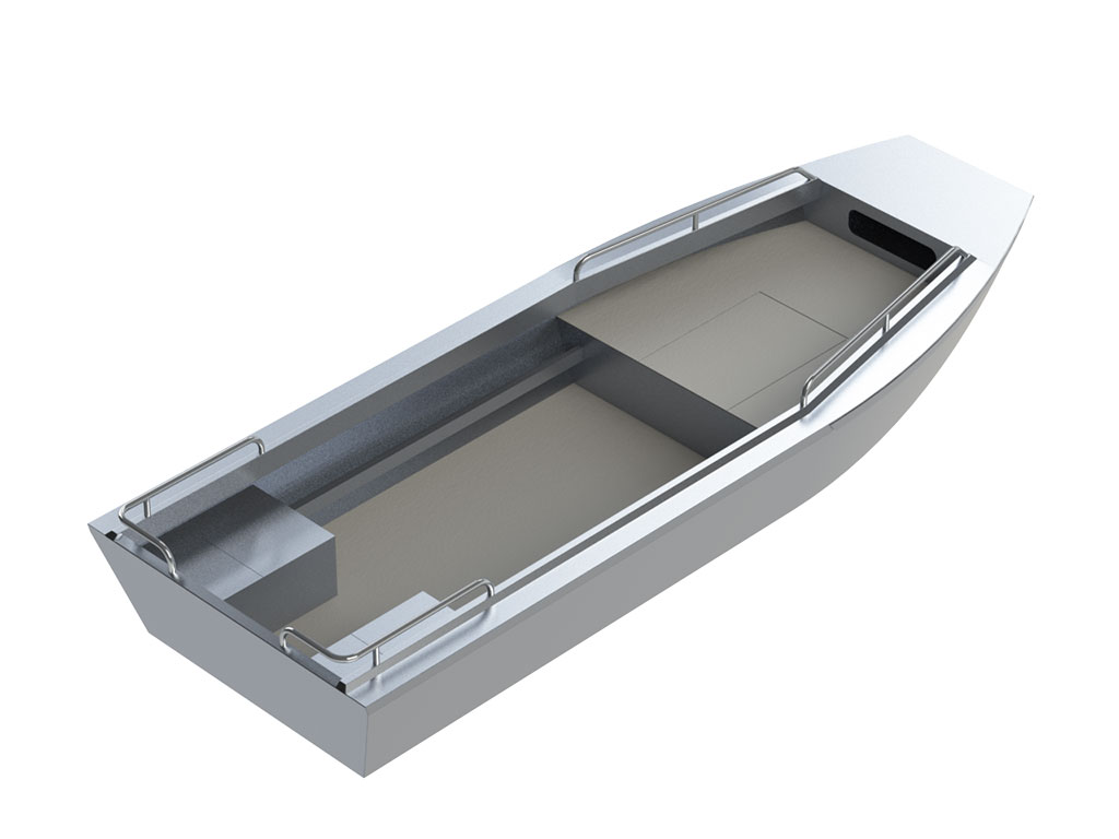 17' Trapper -Jet Sled River Boat - Aluminum Boat by Silver ...