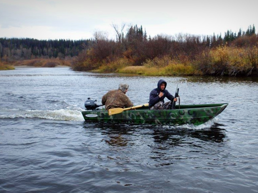 2001 express 17' camo duck hunting & fishing boat w/ 40 hp