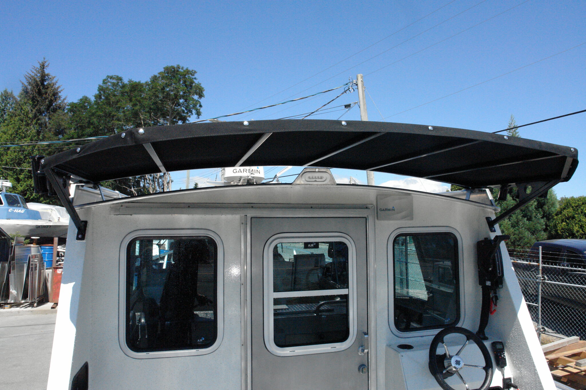 Bimini canvas cover Silver Streak Boats