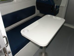 Table on single pedestal 18" x 36" with flush pedestal socket