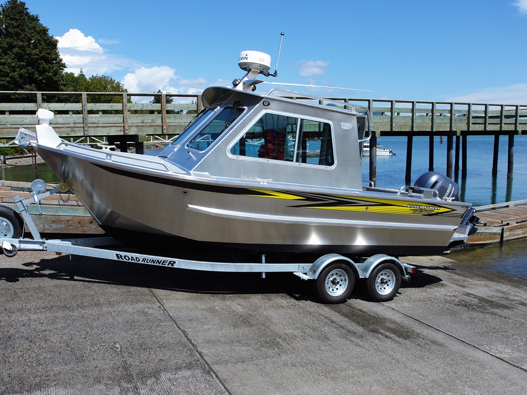 20' bowen aluminum cabin boat by silver streak boats